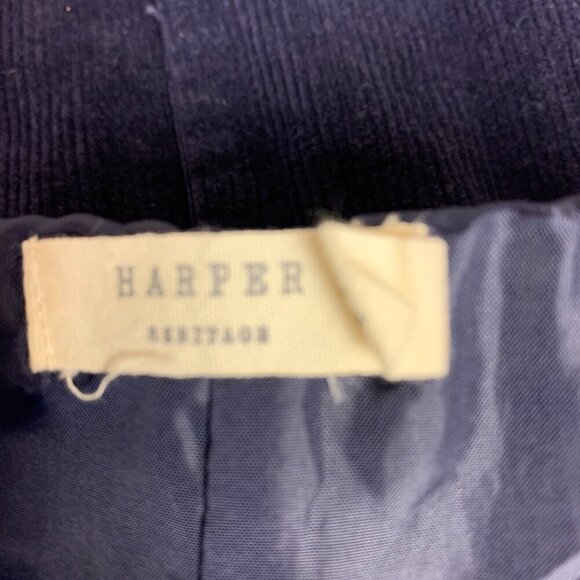 Harper Heritage skirt SZ M navy corduroy mutli floral embroidered mini boho - Picture 2 of 8